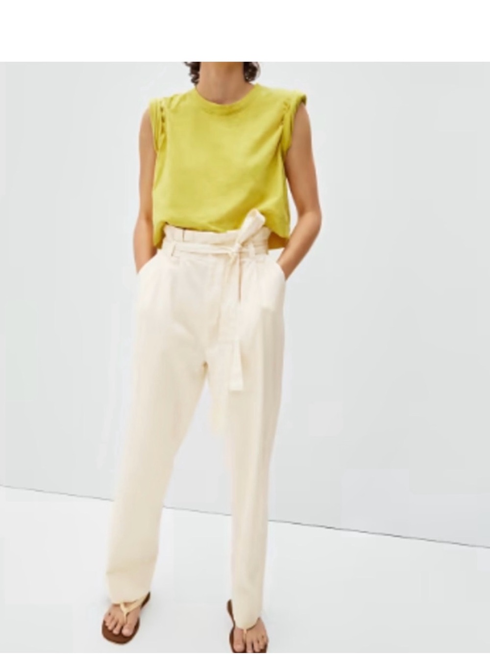 NWT Everlane The Paperbag Pant in Ivory‎ Cream large